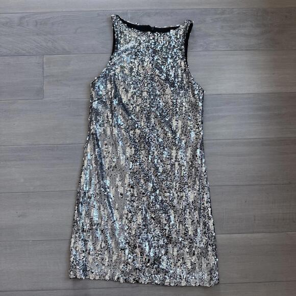 Emerson Fry Silver Sequin Sleeveless Dress Size Small - Picture 7 of 7